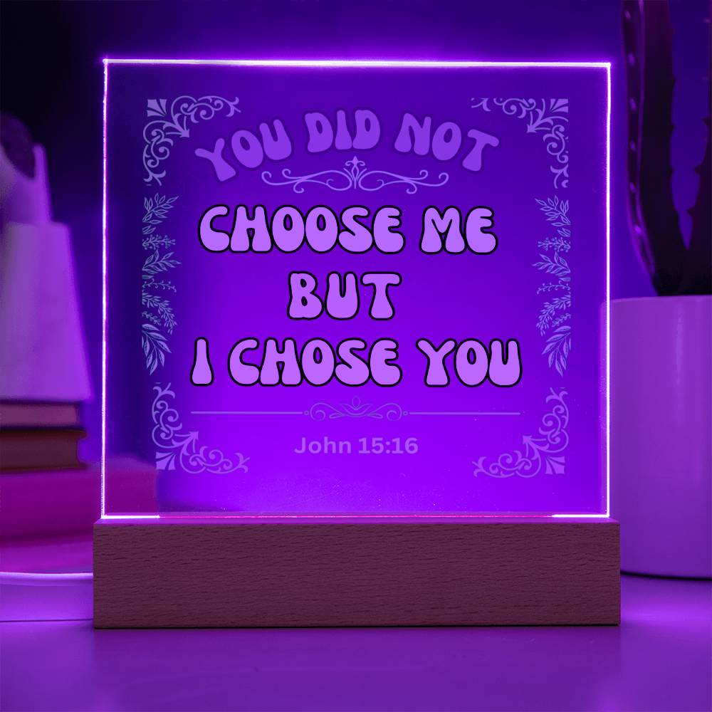 "Acrylic Plaque Night Light Product with Bible Verse: A stunning acrylic plaque featuring a comforting Bible verse, beautifully illuminated as a night light."