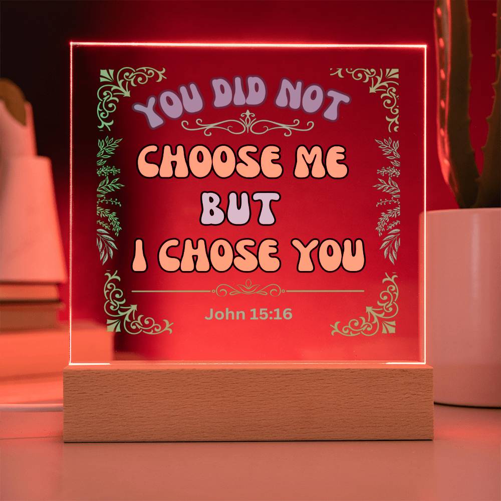 "Acrylic Plaque Night Light Product with Bible Verse: A stunning acrylic plaque featuring a comforting Bible verse, beautifully illuminated as a night light."