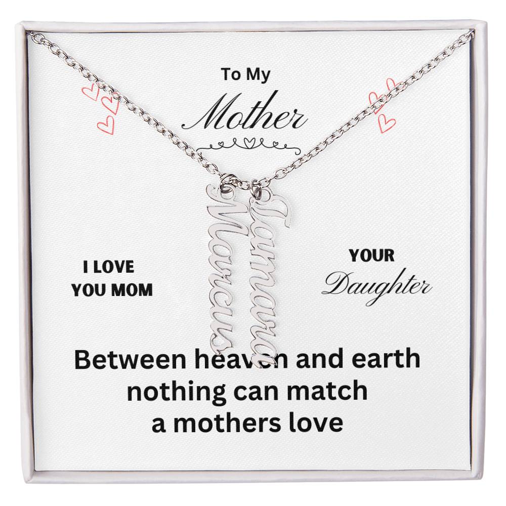 Mother - Between Heaven and Earth, Charm Names Necklace, Gift For Mom Holiday present, Anniversary, Or Birthday Gift