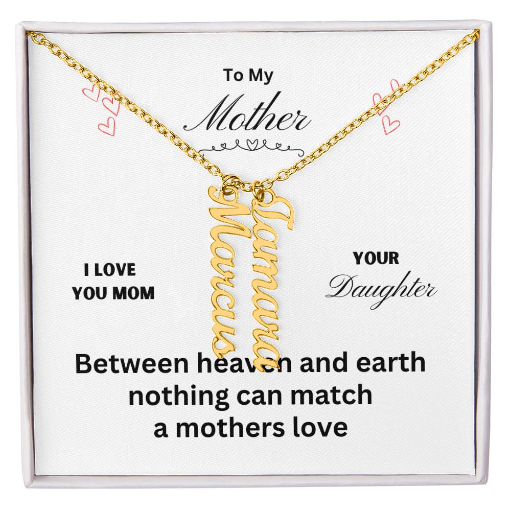 Mother - Between Heaven and Earth, Charm Names Necklace, Gift For Mom Holiday present, Anniversary, Or Birthday Gift