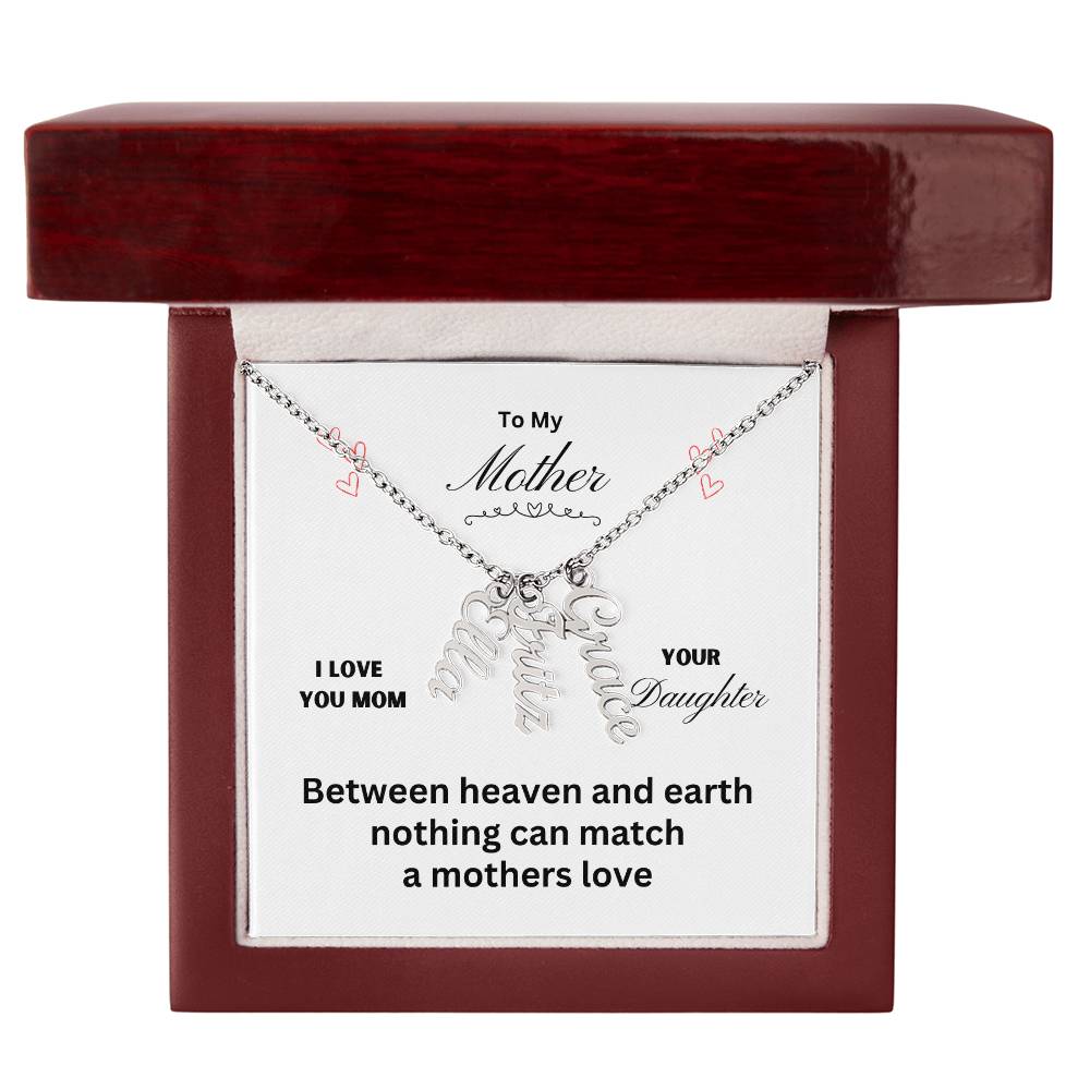 Mother - Between Heaven and Earth, Charm Names Necklace, Gift For Mom Holiday present, Anniversary, Or Birthday Gift