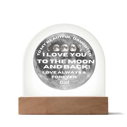 Daughter - I Love You To The  moon | Gift to daughter from Dad