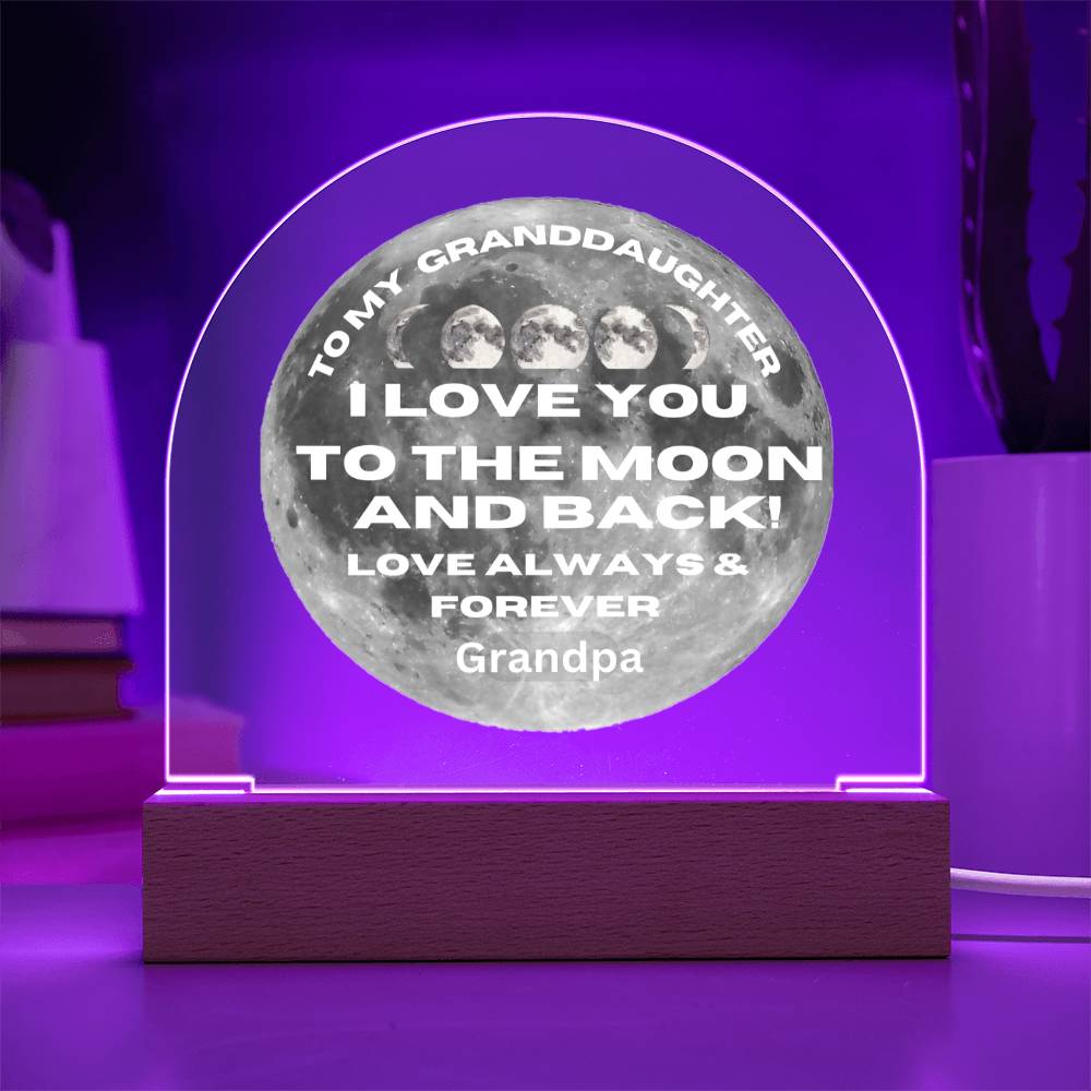 Granddaughter - I Love You To The Moon And Back! Gift For Granddaughter, From Grandpa