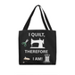 I Quilt Therefore I Am Blk Bag
