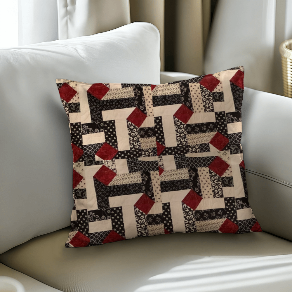 Red diamond classic pillow quilted