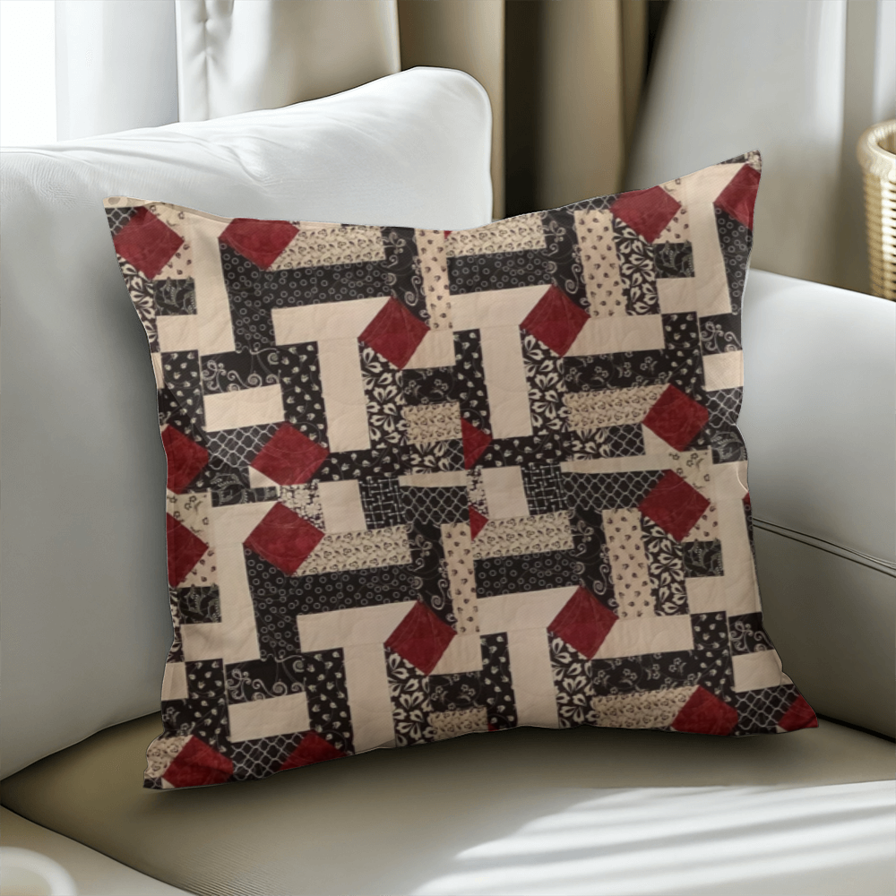 Red diamond classic pillow quilted