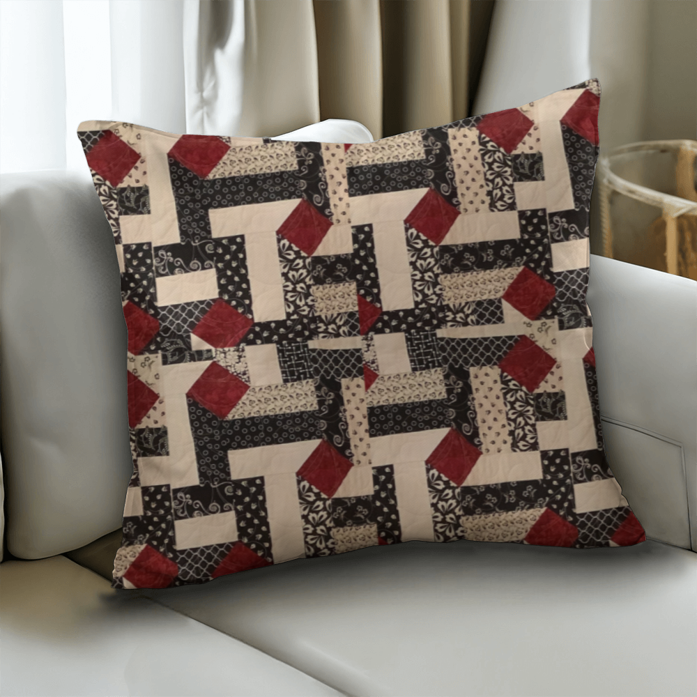 Red diamond classic pillow quilted