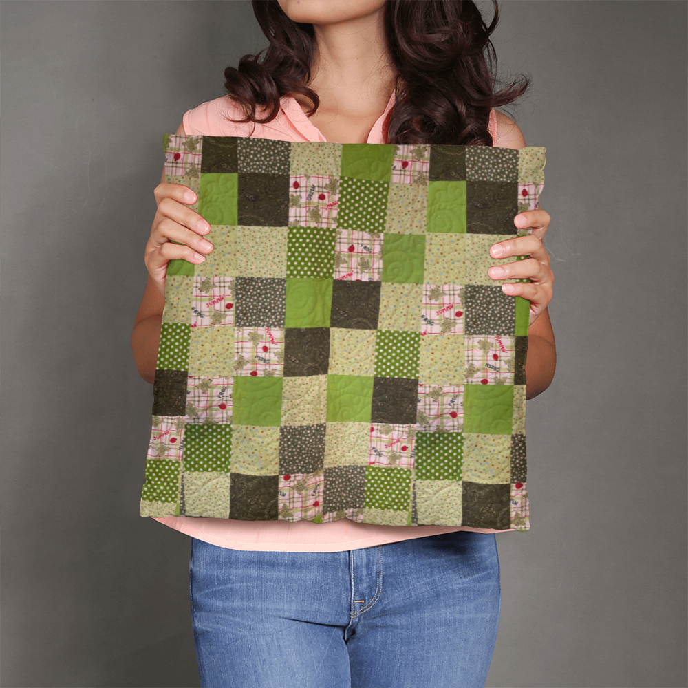 Green Patchwork Quilt classic pillow