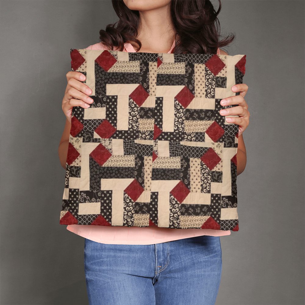 Red diamond classic pillow quilted