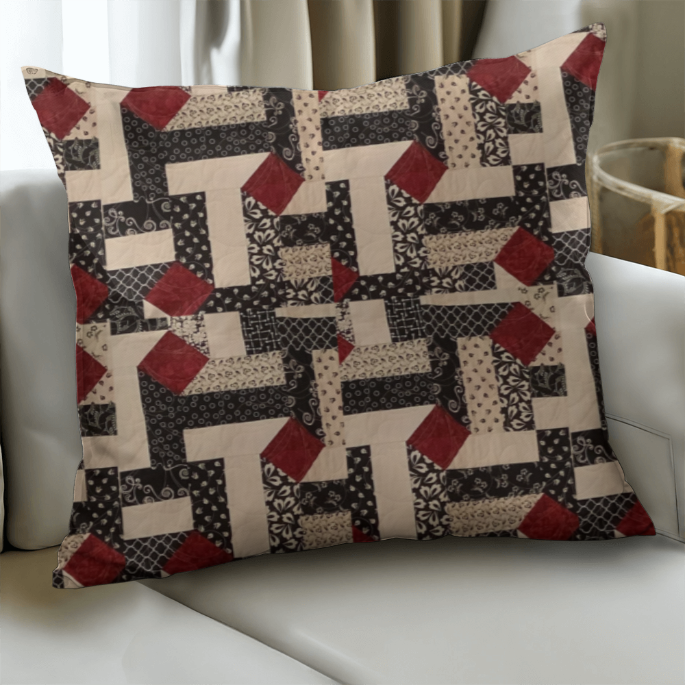 Red diamond classic pillow quilted