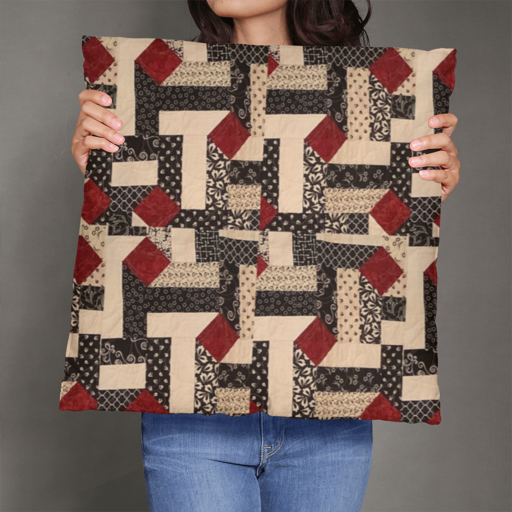 Red diamond classic pillow quilted