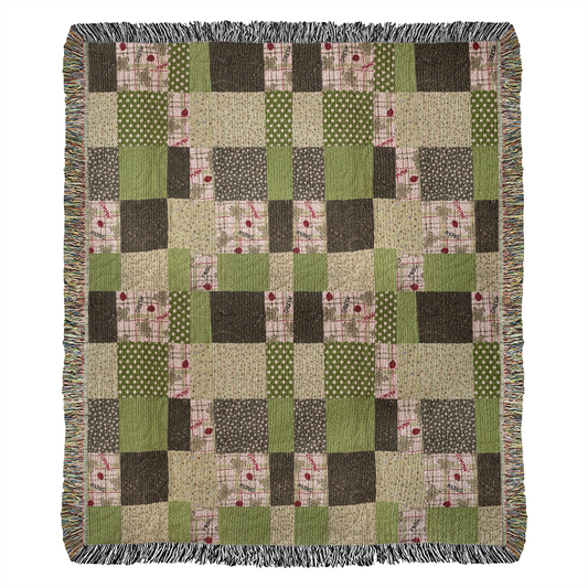 Glenna's green Heirloom woven blanket  1,600 x 1,920 x 3 to size  portrait blanket