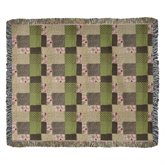 Glenna's green Heirloom woven blanket  1,920 x 1,600 x 3 to size  landscape blanket