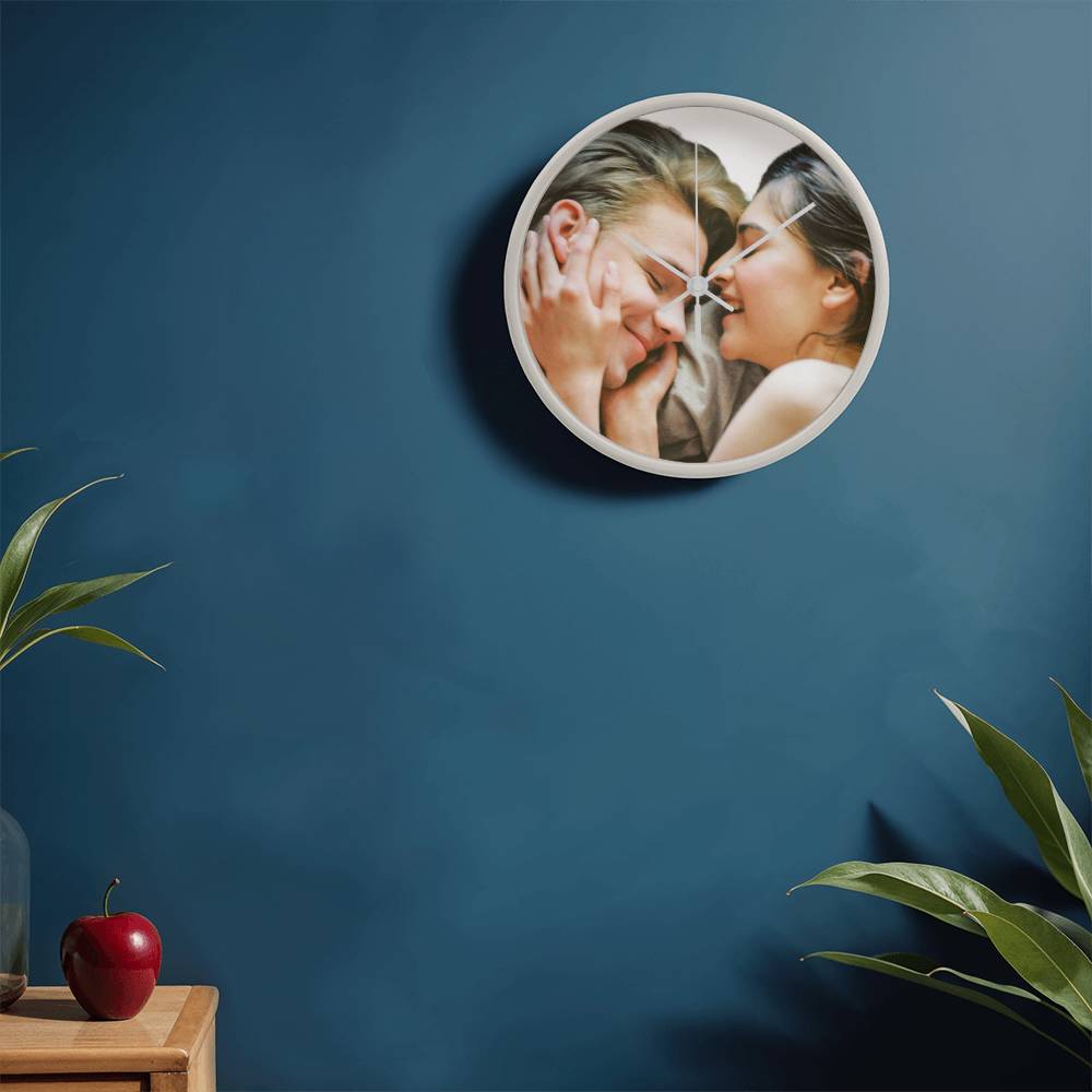 happy couple wall clock picture