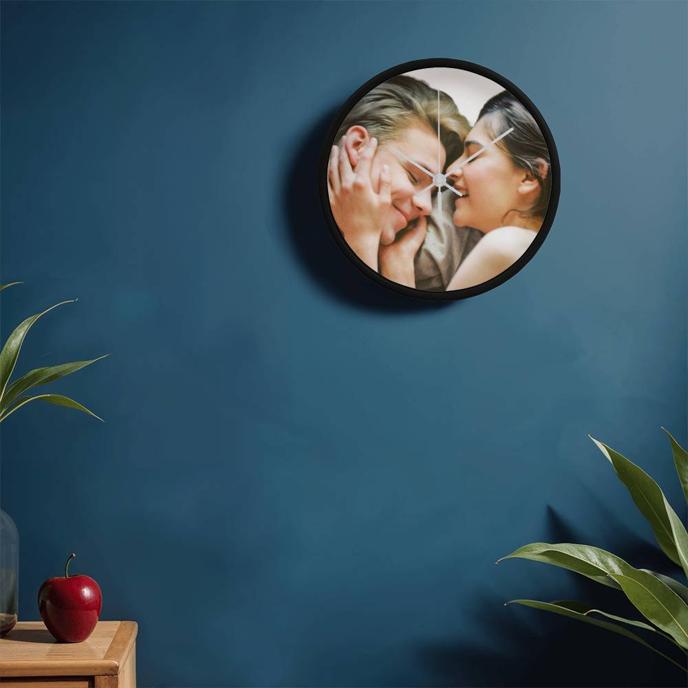 happy couple wall clock picture