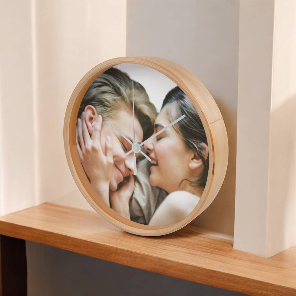 happy couple wall clock picture