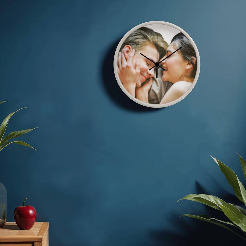 happy couple wall clock picture