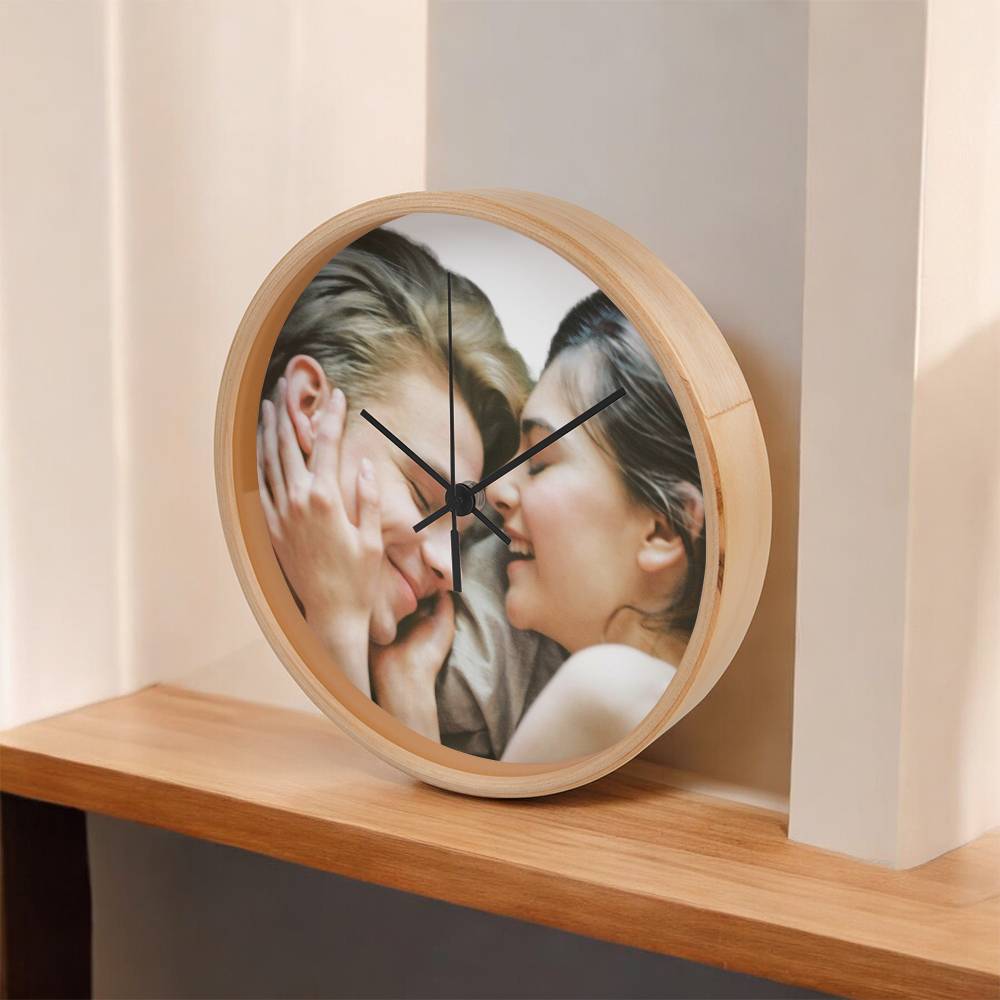 happy couple wall clock picture