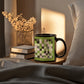 Green quilt for Black Ceramic Mug Green border