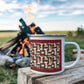 Red diamond quilt mug red background