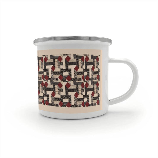 Red diamond quilt cup design tan back